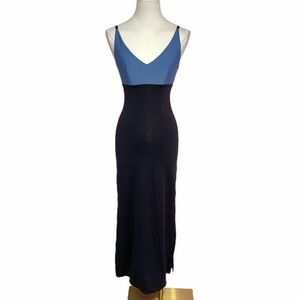 bebe Blue and Black Maxi Dress